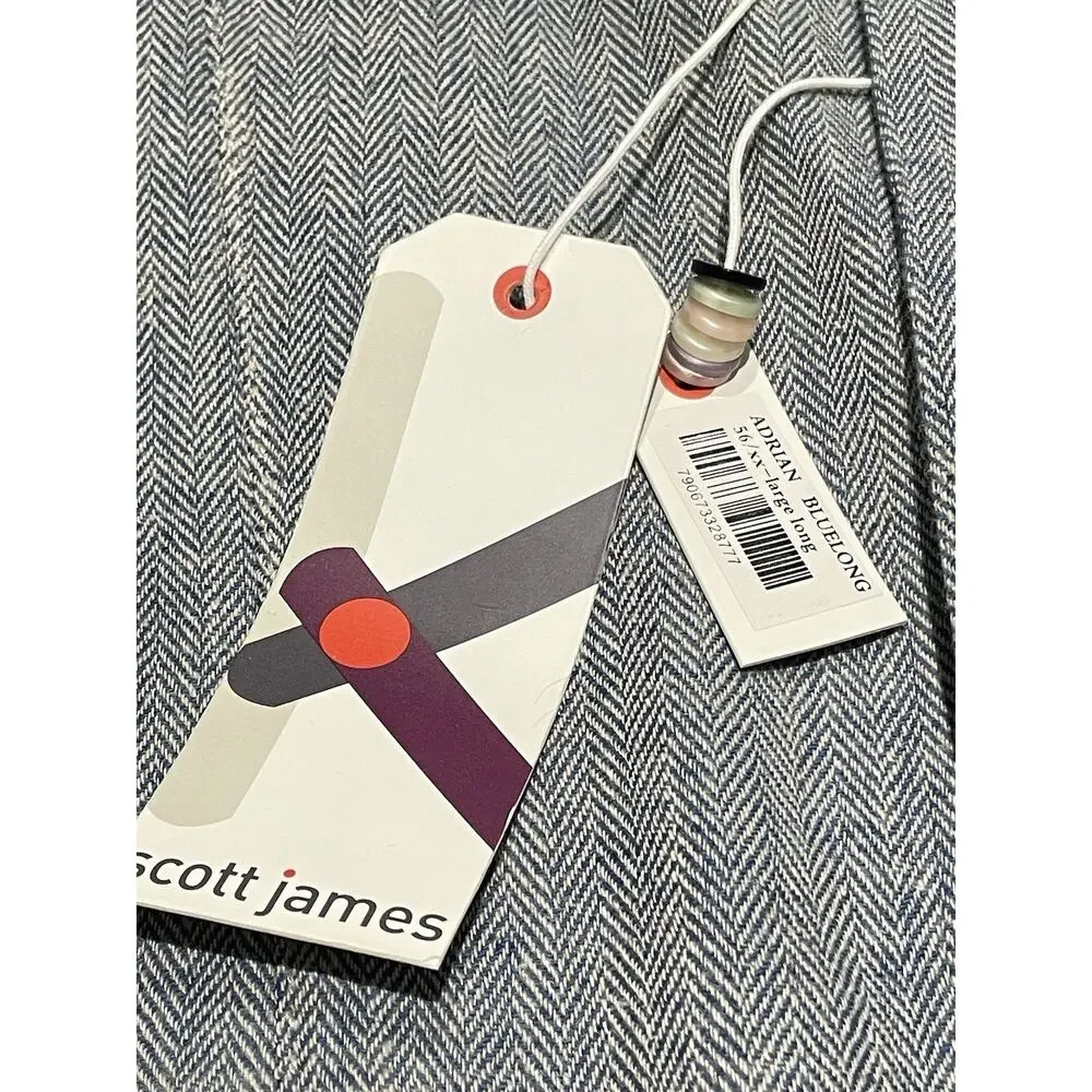 Scott James Adrian Blazer Blue Size 56 L XX-LARGE Long 3 Button 21x31”